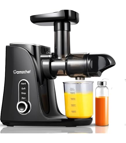 AMZCHEF Extracteur de jus Sans Préparation Extracteur Jus Lent 135mm 1,8 L Slow Juicer 250W sans BPA Gris AMZCHEF Extracteur de jus Sans Préparation Extracteur Jus Lent 135mm 1,8 L Slow Juicer 250W sans BPA Gris
