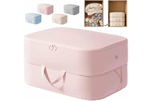 GÉNÉRIQUE Sac De Compression Ultime - Space master, Casa Corner Sac De Compression, 14,4L À 204L, Tissu Sergé Robuste, Gain De Place Pour Vêtements, Couettes Et Couvertures (Rose, M(21,6L:40×30×18cm))