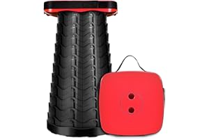 LUXJET Collapsible Stool Portable Load Capacity 484 LB for Camping Fishing Hiking BBQ Outdoors Indoors Kitchen, Lightweight Retractable Plastic Foldable Camping Stool