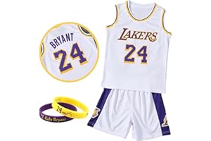 CLZWFZ Kit di Maglia da Basket Bambini Fans Jersey Boys Sportswear Gilet da Basket Senza Maniche Top e Pantaloncini Sport Set Tuta Estiva Regali per Ragazzi Grils