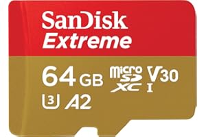 SanDisk 64GB Extreme microSDXC card for Action Cams and Drones + SD adapter + RescuePRO Deluxe, up to 170 MB/s, with A2 App Performance, UHS-I , Class 10, U3, V30