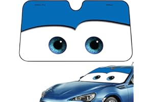 DJOWYH Pare-Soleil de Voiture | Yeux de Dessin animé de Voiture, Pare-Brise, Pare-Soleil de Pare-Brise livré avec Sac de Rangement, pour Certaines berlines, Va-NS et SUV 130 x 70 cm
