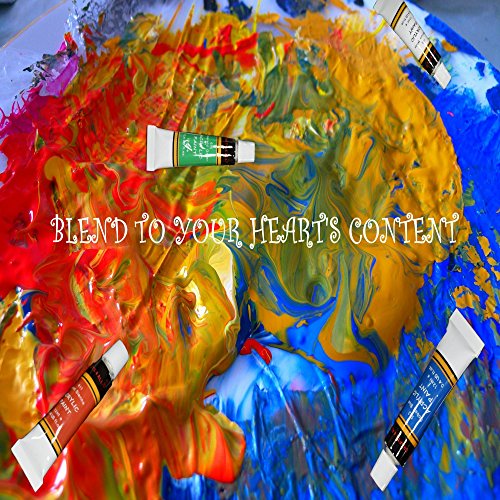 Acrylfarbe 12 Set von Crafts 4 All Für Papier,Leinwand,Holz,Keramik,Stoff & Handwerk.Nicht toxisch & Lebendige Farben.Rich Pigmente and High Qualität -Für Anfänger, Studenten & Professionals Künstler - 8