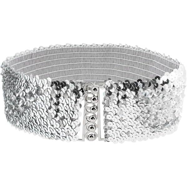 4 Cinture Glitterate Con Paillettes Per Donna - Elastiche E Larghe, Perfette Per Festa Anni 70-80, Discoteca E Abiti Da Ballo