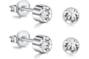 AceFun Titanium Stud Earrings Silver Gold for Women Round 3mm 4mm 5mm CZ Helix Traugus Piercing Jewellery Earring G23 Piercing Sleeper Cartilage Stud Novelty Ear Piercing Jewelry Set for Men