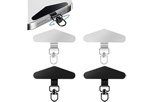 MAJOYLIFE 4 Stück Handykette Halterung,Handy Band Universalpads 360°Drehbarer,0,3mm Edelstahl Phone Lanyard Patches für die meisten Handyhülle