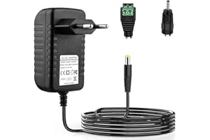 XZGm AC Adaptor 12 V 2 A Power Supply AC100-240 V to DC12 V 500 mA 1000 mA 1500 mA 2000 mA Power Driver 5.5 mm with 2 DC Plug Adapters Inverter Charger Transformer 12 V 24 W