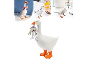 COLEESON Magnetic Goose Duck Key Holder, Magnetic Resin Goose Statue Key Storage Rack, Home Decoration Cute Statue for Kitchen Office Living Room, Room Decor Sculpture Bedroom Decor (Duck)