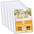 perfect line 100 Transparent A4 Segmented folders, Clear Punched Pockets Divided into 2 Segments (A5 lengthwise), colourless Sheets with Insertion on top Side