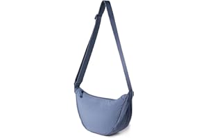DWDC Bolso bandolera, bolso de hombro para mujer, pequeño, de nailon, media luna, suave, informal, bolso cruzado, bolso de pecho, bolso bandolera