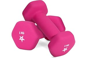 Yes4All d'haltères en néoprène, lot de 2, 1kg, 1.5kg, 2kg, 3kg, 4kg, 5kg, halteres pour musculation yoga pilates fitness