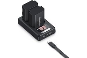 EVATRONIC NP-FZ100 Kamera Akku Ladegerät Set, 2 Stück 2040mAh Akku,LED-Anzeige,USB Dual Slot Akku Ladegerät mit Typ-C und Micro-USB Anschlüssen für Sony A7III/A7R III/A9/A7R IV/A6600/Alpha 9/9R/A9R