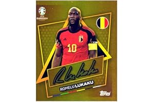 Generisch Topps UEFA EURO 2024 Fußball EM Sammelsticker - Gold Signature Sticker - Auswahl (Gold Signature Sticker - Romeul Lukaku)