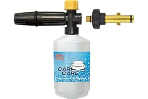BEAR FORCE Boquilla de espuma de espuma para nieve para lavadora a presión con botella de 0,6 l y punta de 1,1 mm, compatible con limpiadores domésticos de alta presión Nilfisk y Stihl