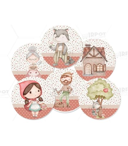 Set Addobbi Festa Cappuccetto Rosso - Adesivi In Carta + Soggetti Polistirolo, Per Battesimi E Compleanni - Foto 7