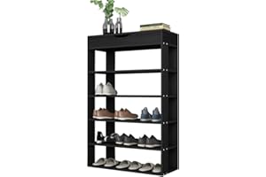 DlandHome 5-warstwowa szafka na buty schowek na buty drewniane pudełko do przechowywania stojak do siedzenia korytarz wspornik stojak na buty czarna wierzba