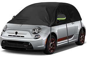 JINSENTGG Autoabdeckung Schrägheck Universalmodell 300 * 150 * 49cm, Halbgarage Wasserdicht Ersatz für FIAT 500/Abarth 595, für Up/Seat MII, für Picanto/Citroen C1, Autoplane Halbabdeckung für Allwetter