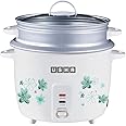 USHA RC18GS2 Steamer 700 Watt Automatic Rice Cooker 1.8 Litres with Powerful Heating Element, Keep Rice Warm for 5 Hrs, 2 Cooking Pans, Steamer, Trivet Plate & more accessories, 5 Yrs Warranty (White)