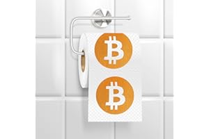 MAD MONKEY Lustiges Klopapier, Bitcoin Geschenke, Toilettenpapier lustig, Klopapier lustig bedruckt, Weiß, Orange