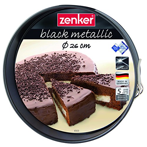 Zenker Springform Ø 26 cm, Backform mit Antihaftbeschichtung, runde Kuchenform mit Flachboden (Farbe: schwarz), Menge: 1 Stück - 2