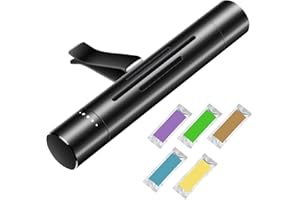 DEWFIGS ㅤ Odświeżacz powietrza do samochodu z 5 solidnymi patyczkami zapachowymi, dyfuzor samochodowy, odświeżacz powietrza, uchwyt ze stopu aluminium, naturalny zapach samochodowy, trwały, łatwy w użyciu,