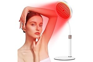HOTTOERAK Luz Roja Terapia con Base, 660nm & 850nm Red Light Therapy, 100LEDs Regulables Luz Roja Terapia con Temporizador, para Aliviar los Dolores Corporales y Reforzar la Inmunidad