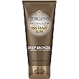 Jergens Natural Glow Instant Sun Self Tanner Lotion + Bronzer, Sunless Tanning Deep Bronze for a Natural-Looking Tan, 6 Ounce