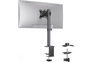 ErGear Single Monitor Stand for 13”-32” Screens, Portable Arm Desk Mount, Monitor Mount Vesa with Height Adjustable Swivel, Tilt, Rotation, 2 Mounting Options, Vesa 75x75/100x100mm