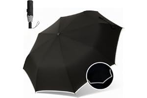 FANACAN 3-Second Quick Fold Shape Memory Umbrella for Rain - One-Touch Auto Open & Close, Durable & Compact, Windproof & Waterproof - Portable UV Travel Folding Umbrellas for Men and Women – Black