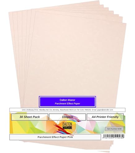 JamJar Heritage Blue Parchment Paper - A4, 120 GSM, 60 Sheets, Acid-Free For Invitations & Crafts