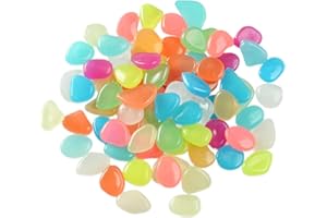 DAZZLUXE Pack of 200 Colorful Stones Aquarium Stones Glow in the Dark Stones Garden Gravel Fish Pebbles Decorative Stones for Outdoor Use