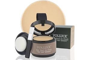 VOLLUCK Root Touch Up Hair Powder, Root Cover Up Hairline Shadow Powder for Thinning Hair for Women and Men, Bald Spots, Eyebrows, Beard Line (Medium Blonde)