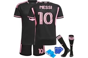 TUNAON Fussball Trikot Kinder Sets, Nr.10 Fußball Trikot Heim/Auswärts, Outdoor Football Jersey Trikots mit Fußball T-Shirt, Shorts, Stutzen, Schienbeinschoner und Faservlies