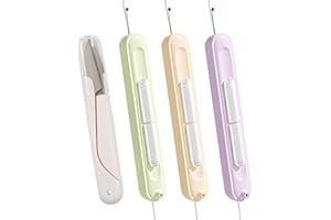 Luxvara 3 Pièces Enfile Aiguille, Outil 2 en 1 Enfile-Aiguille Découseur, Enfile Aiguille Machine à Coudre, Decouseur Fil Couture et Ciseaux à Ressort, pour Tricot Broderie, 3 Couleurs