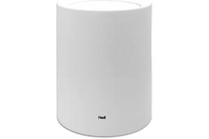 Nell Poubelle, en plastique durable avec design double couche, idéale pour dissimuler le sac poubelle, parfaite pour la salle de bain ou le bureau (Blanc, 8L Avec Couvercle)