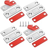 FATLODA 4 Pack Ultra Thin Cabinet Magnetic Catch, Upgrade Stainless Steel Magnetic Door Catch, High Magnetic Cabinet Door Mag