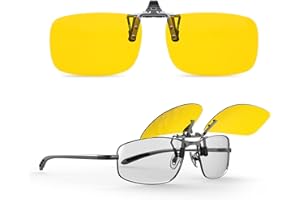 Goiteia Polarizado Clip en Gafas de Conducción Nocturna Antideslumbramiento para Hombres Mujeres Flip up,Minimiza eficazmente el deslumbramiento de los faros