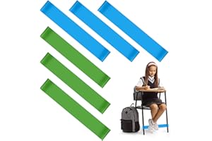 HIOIP 6 Stück Stuhlbänder für Kinder, Stuhlbeine Bänder Elastische, Natur latex Stretch-Fußband, Gummibänder Flexible für Kinder mit Zappeligen Füßen, ADHS, Autismus, Hyperaktivität (Grün, Blau)