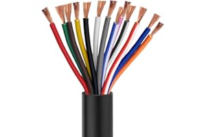 Qiping Cable Redondo de 13 núcleos, 2×0,5mm² 5M Cable alargador de 2 Polos, 12V/24V Cable electrico,Adecuado para Remolque/Barco/Conexiones de cableado de luz LED