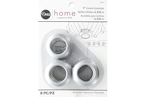 Dritz 44373 Curtain Grommets 1 inches Inner Diameter Plastic 8/Pkg-Brushed Silver, Nickel