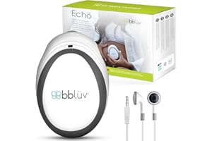 BBLÜV Echö : Écoutez, Partagez les Sons de Bébé dans votre Ventre - Amplificateur de Grossesse Portable et Sans Fil avec Écouteurs Inclus
