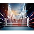 Haosphoto Boxing Ring Backdrop for Photography 7X5FT Boxing Match Stage Spotlights Interior Stadium Gym Background for Men Fighting Martial Arts Competition Photo Studio Props Vinyl HS582