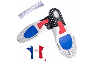 KWIM'S France® Semelles ORTHOPÉDIQUE, Semelle Gel Sport - Semelle Chaussure Amorti Les Chocs et soulage Les épines calcanéennes pour Un Confort Opti (40-44)