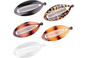 RDNKVB 5pcs Pinza para el pelo de plátano, peine de plátano Retro grande, pinza para cola de caballo, peine de cola de pez adecuado para mujeres y niñas