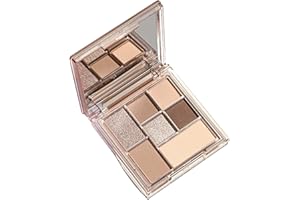 EVEBEATY 7-Color Nude Eyeshadow Palette with Mirror – Matte, Glitter & Shimmer Earth Tones – Long-Lasting, Highly Pigmented, Waterproof Brown & Grey Eyeshadows for Women