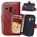 Produktbild Nancen Compatible with Handyhülle Galaxy S3 Mini / I8190 Lederhülle Style Acht Farbe Weich PU Flip Case Ledertasche/Schutz Etui, Karten Slot Foto Wallet Hülle