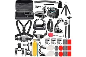 GENERIC Action Camera Accessories Compatible with GoPro, Insta360, DJI Osmo, AKASO, and More. 50 in 1 Kit.