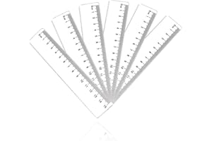 BESMRPG Pack of 6 Gerades Plastik Lineal 15cm,Kinder Geometrie Zeichenlineal,Kunststofflineal,BruchsicheResflachlineal,Grundschule Ruler,Metrisches Plastiklineal für Schulen,Büros und Haushalte