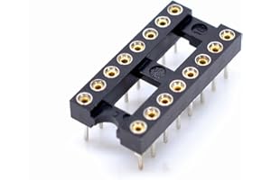 Oiyagai 20 Pezzi Zoccolo DIP IC 16 Pin 2,54 mm – Adattatore a Foro Tondo per Saldatura PCB, Supporto Circuito Integrato per Elettronica DIY e Riparazioni