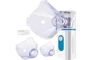 TISHOW Nébuliseur Inhalateur, Nébulisateur Portable avec Masque Enfant et Adulte,Mini Nébuliseur Aerosol USB Rechargeable,10ml Nebulisateur Inhalateur Silencieux pour Enfants Et Adultes.